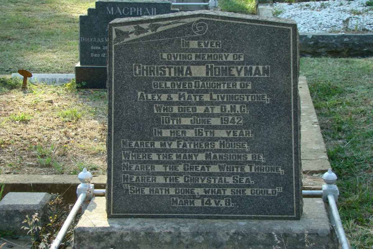 LIVINGSTONE Christina Honeyman -1942
