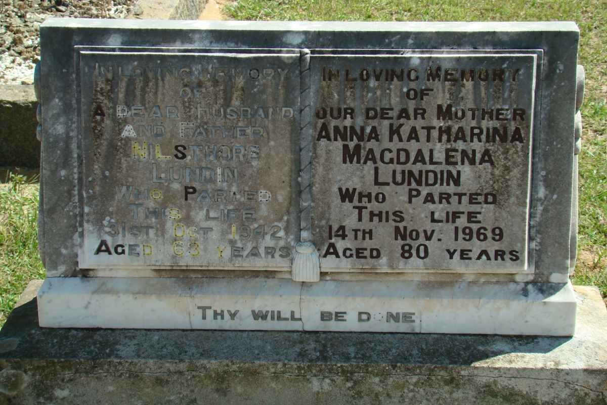 LUNDIN Nilsthore -1942 &amp; Anna Katharina Magdalena -1969
