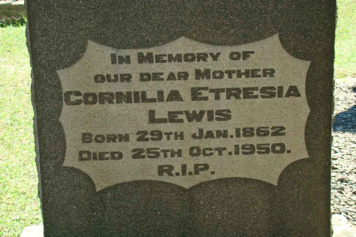LEWIS Cornilia Etresia 1862-1950