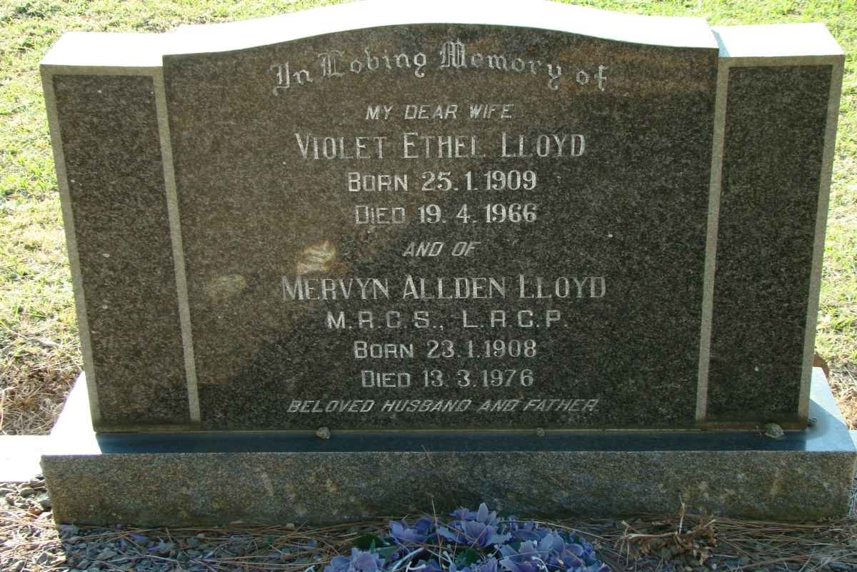 LLOYD Mervy Allden 1908-1976 &amp; Violet Ethel 1909-1966