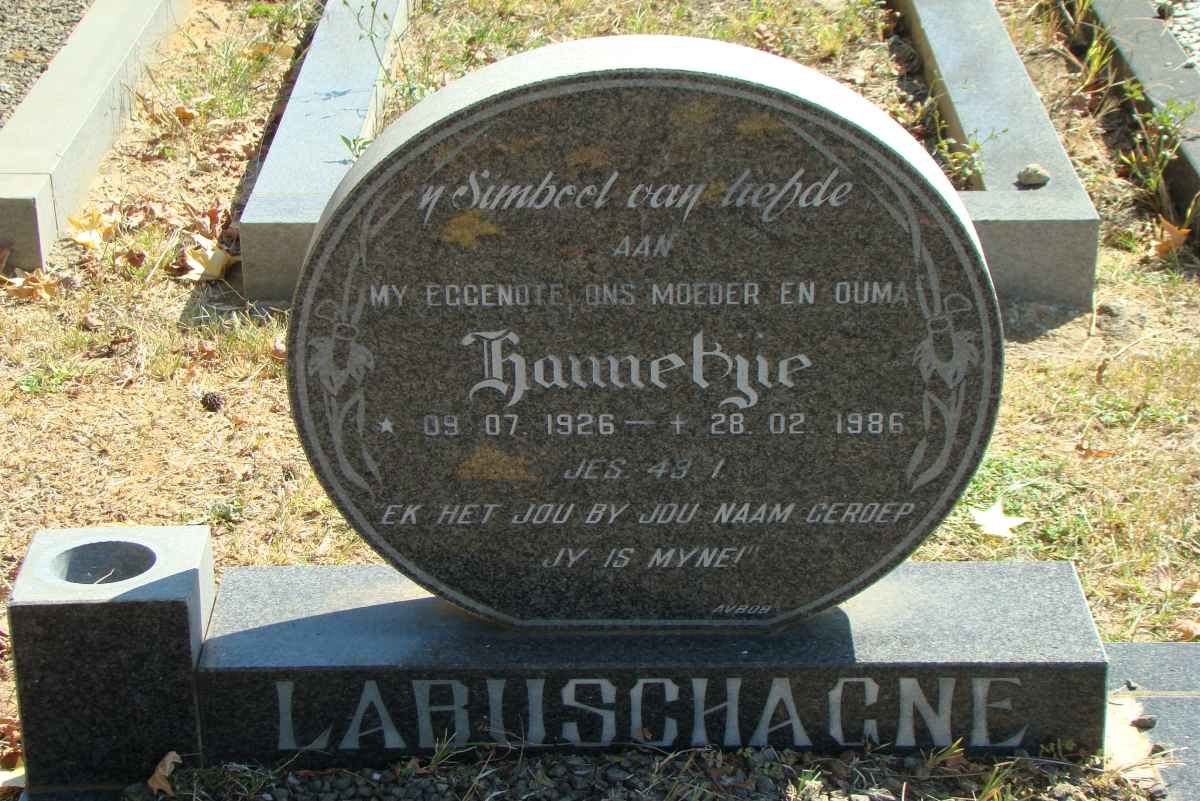 LABUSCHAGNE Hannetjie 1926-1986