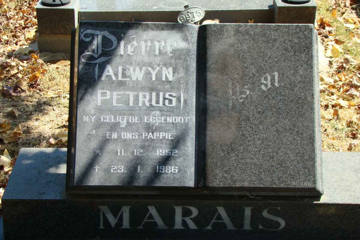 MARAIS Pierre Alwyn Petrus 1952-1986