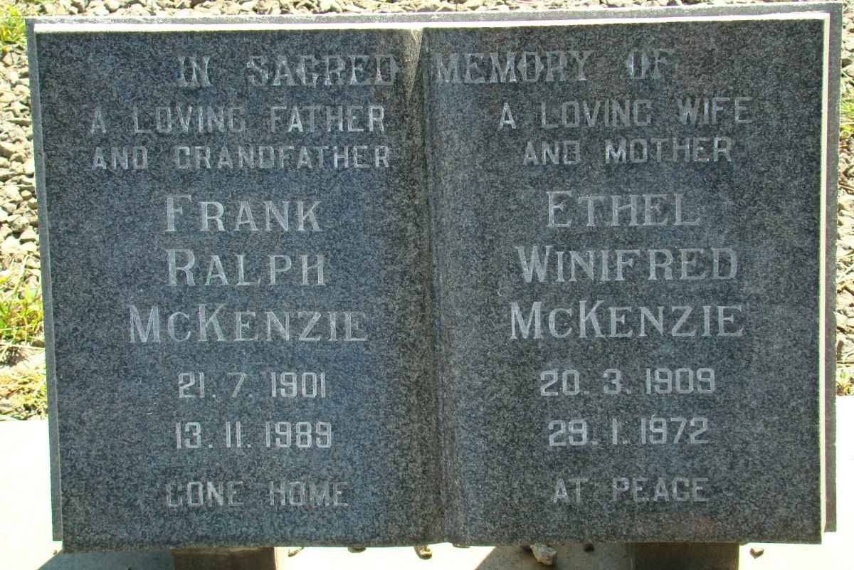 McKENZIE Frank Ralph 1901-1989 &amp; Ethel Winifred 1909-1972