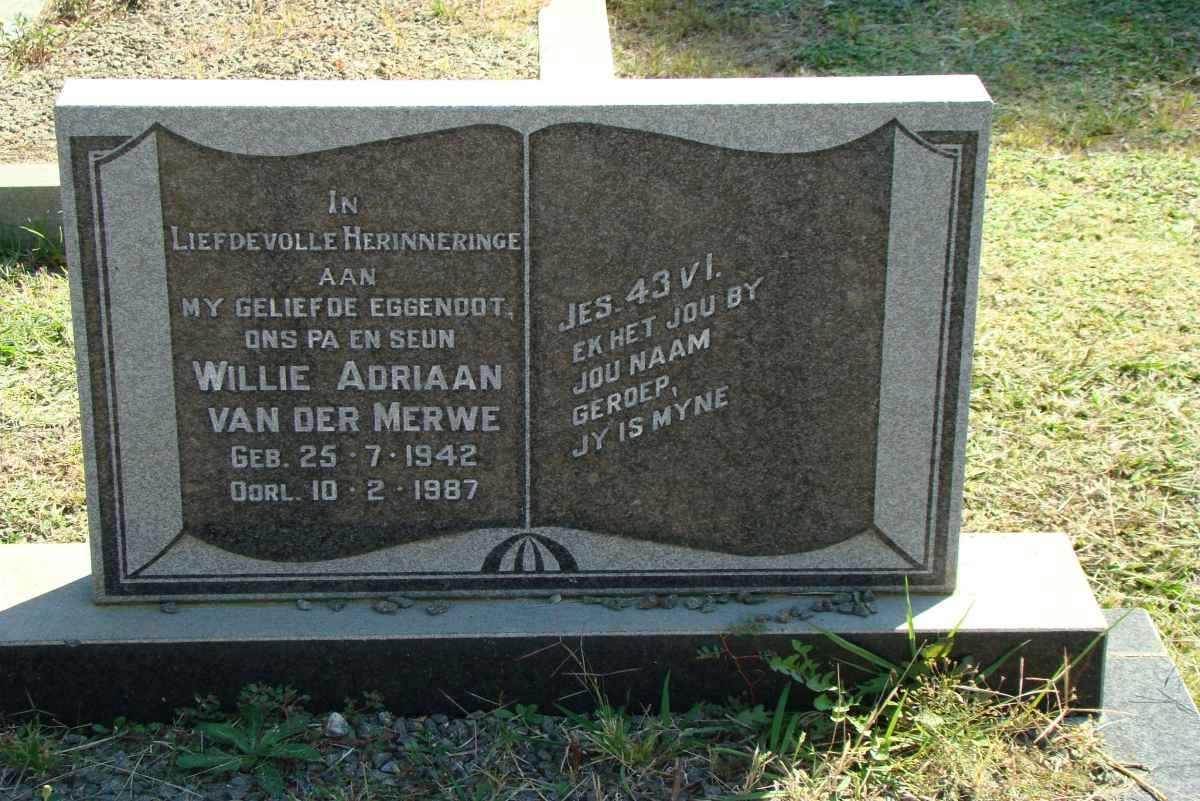 MERWE Willie Adriaan, van der 1942-1987
