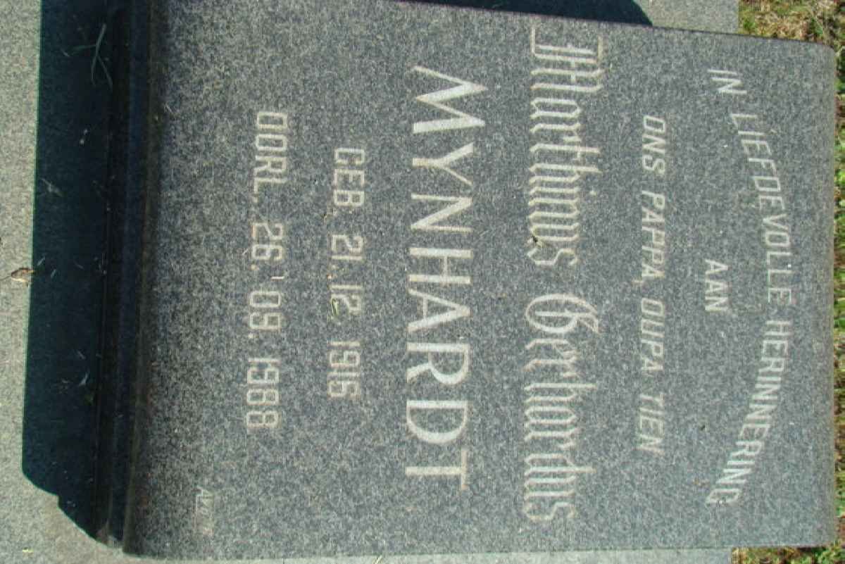 MYNHARDT Marthinus Gerhardus 1915-1988