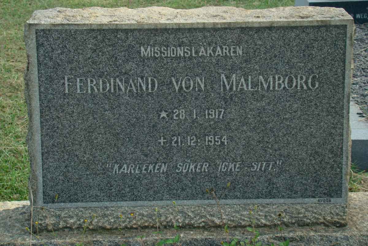 MALMBORG Ferdinand, von 1917-1954