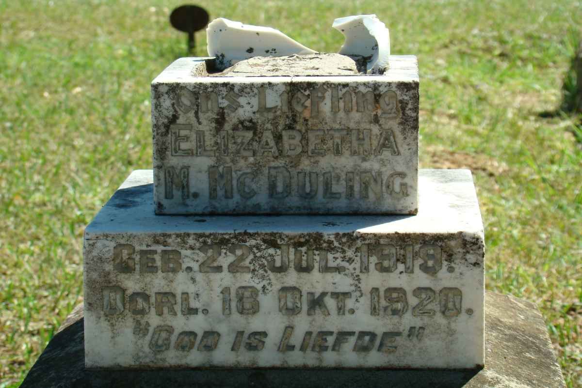McDULING Elizabetha M. 1919-1920