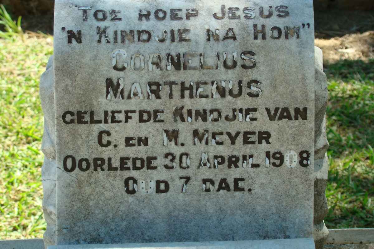 MEYER Cornelius Marthenus 1908-1908