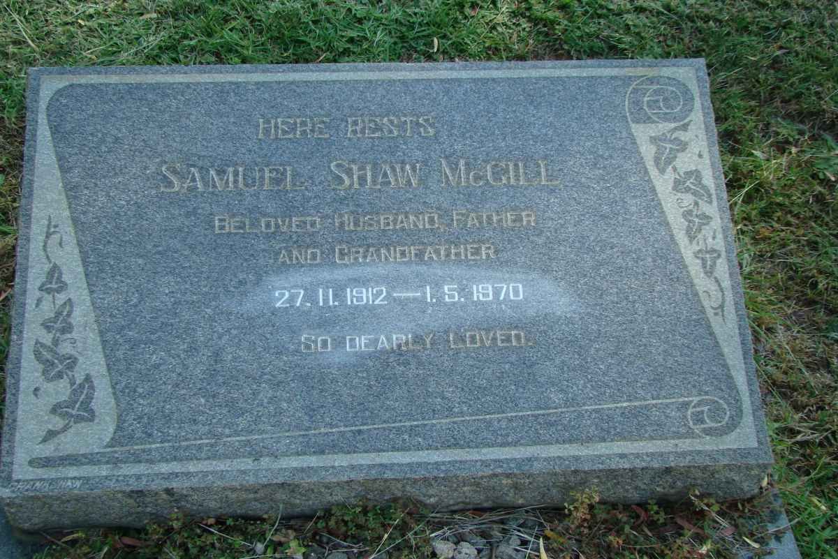 McGILL Samuel Shaw 1912-1970