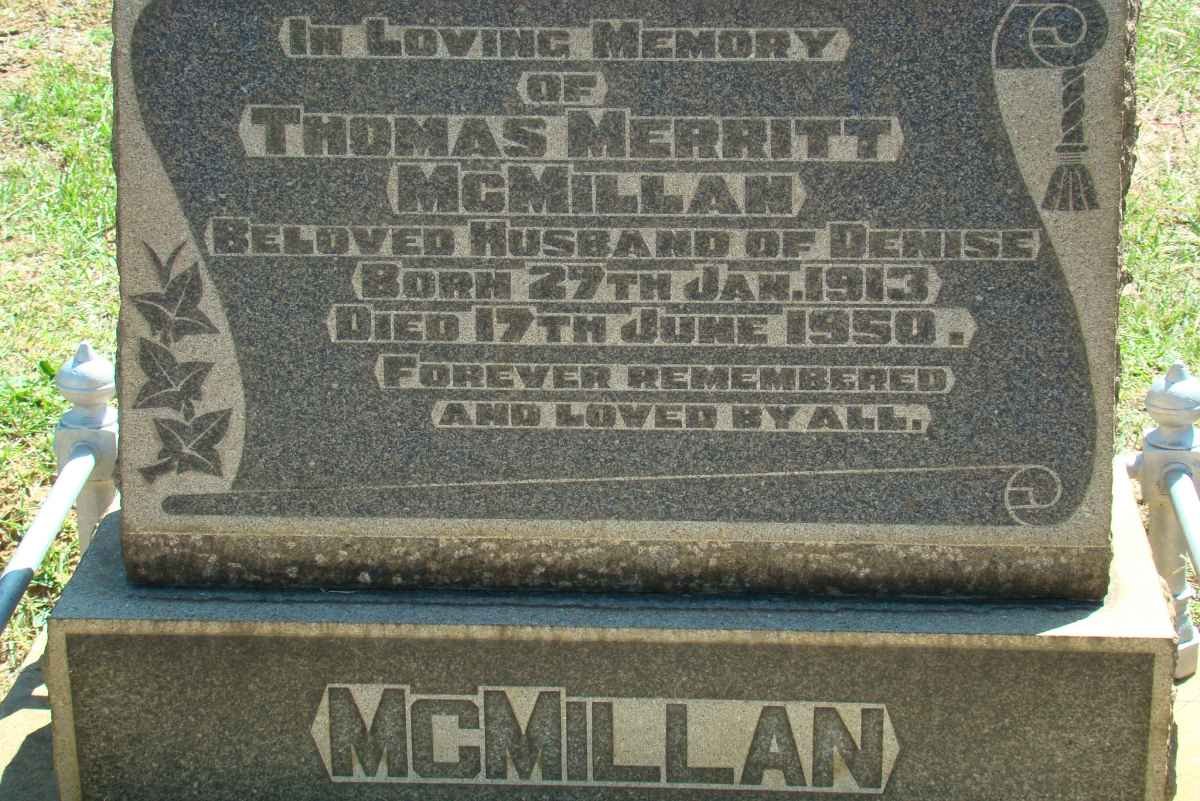 McMILLAN Thomas Merritt 1913-1950
