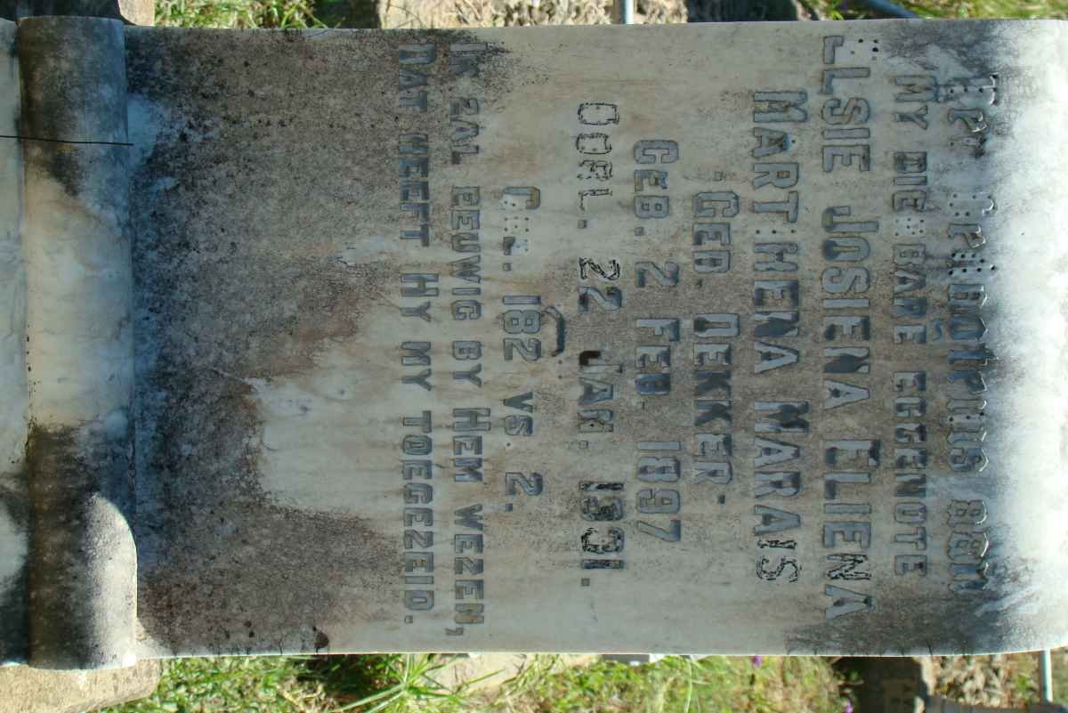 MARAIS Elsie Josiena Eliena Martihena nee DEKKER 1897-1931