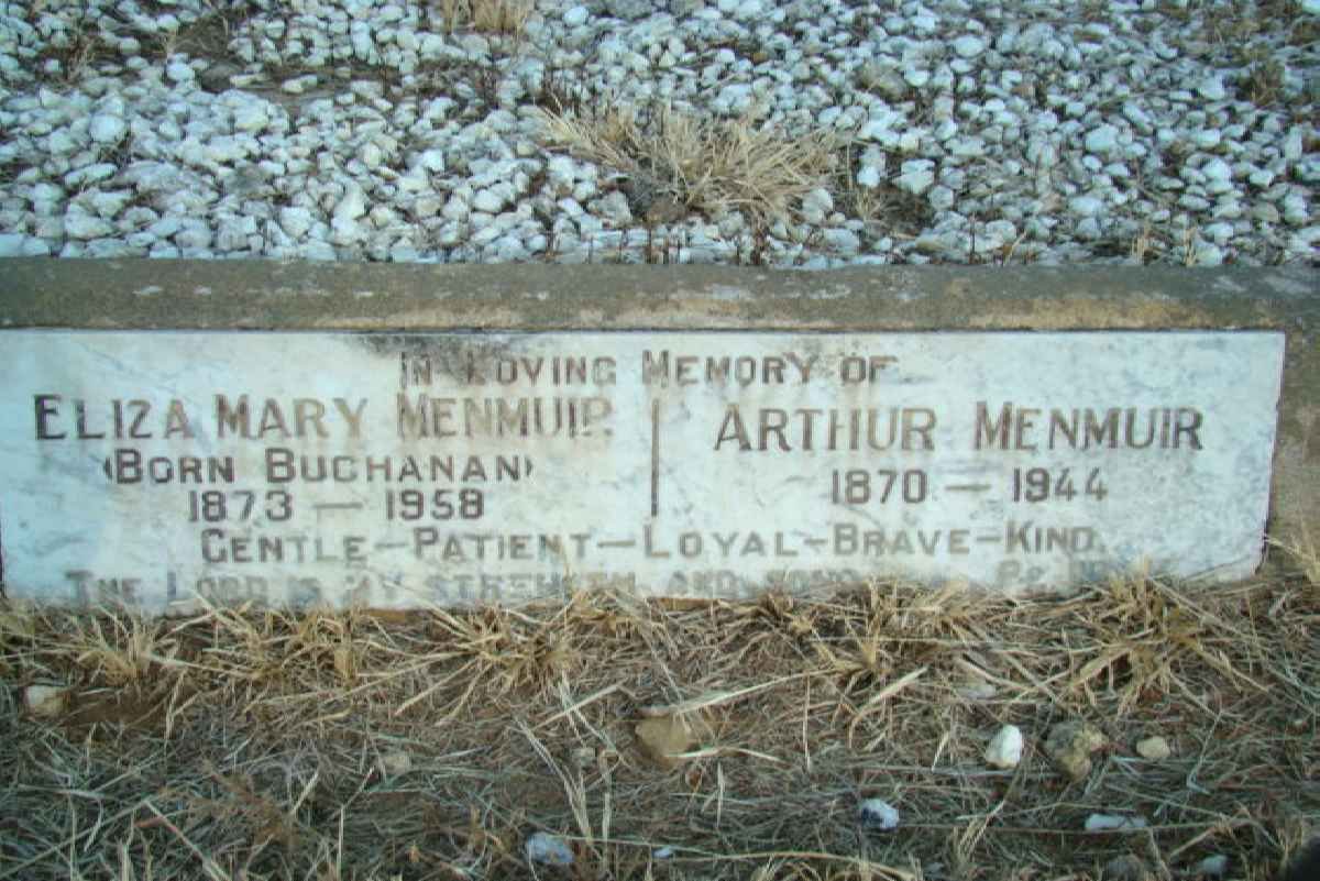 MENMUIR Arthur 1870-1944 &amp; Eliza Mary BUCHANAN 1873-1958