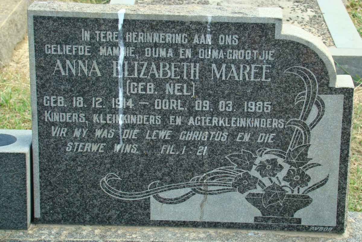 MAREE Anna Elizabeth nee NEL 1914-1985