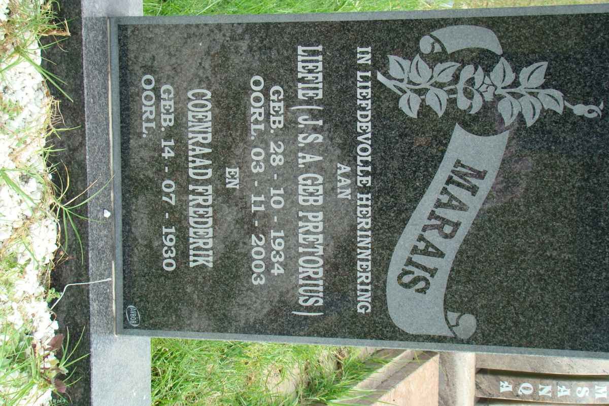 MARAIS Coenraad Frederik 1930- &amp; J.S.A. PRETORIUS 1934-2003
