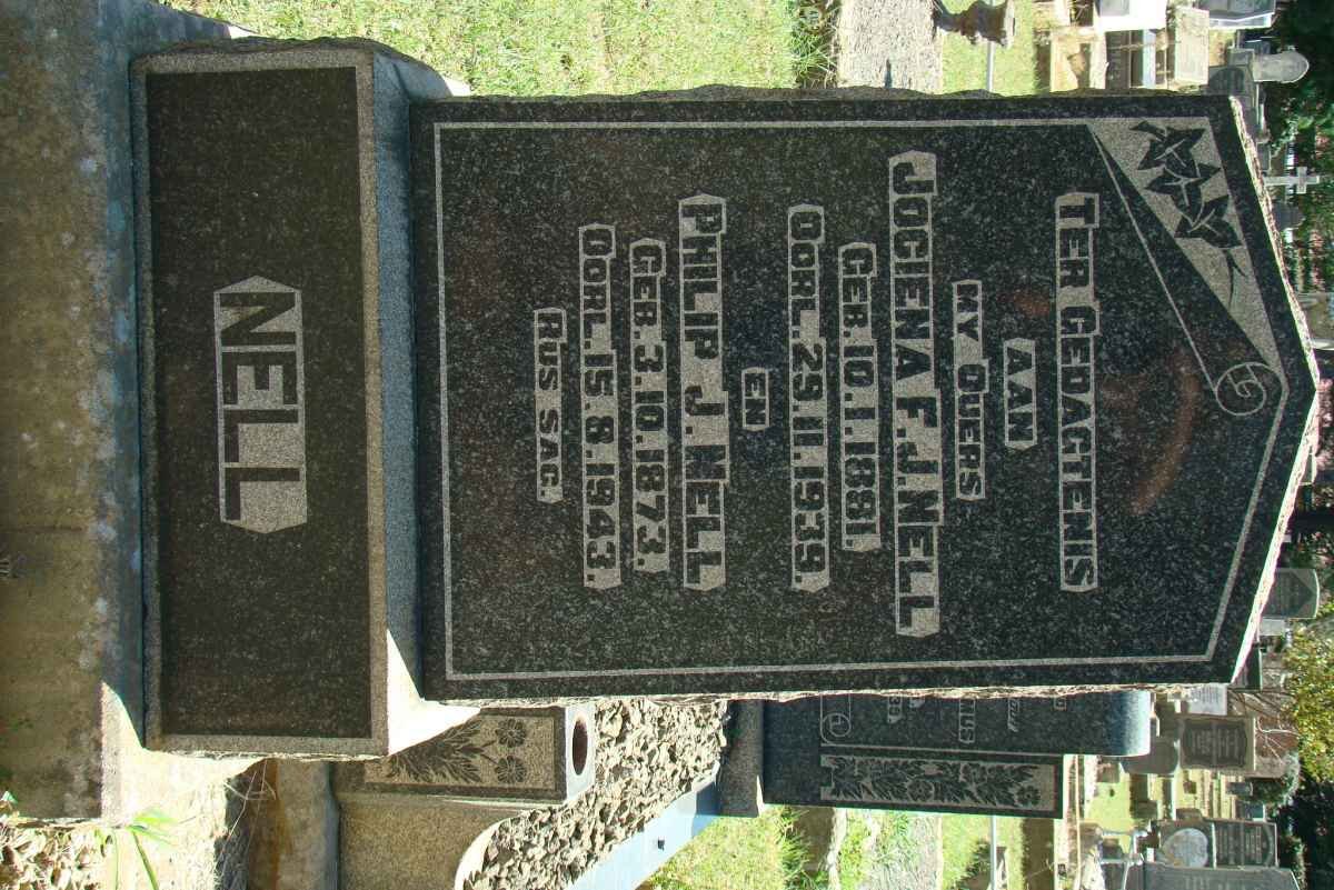 NELL Philip J. 1873-1943 &amp; Jociena F.J. 1881-1939