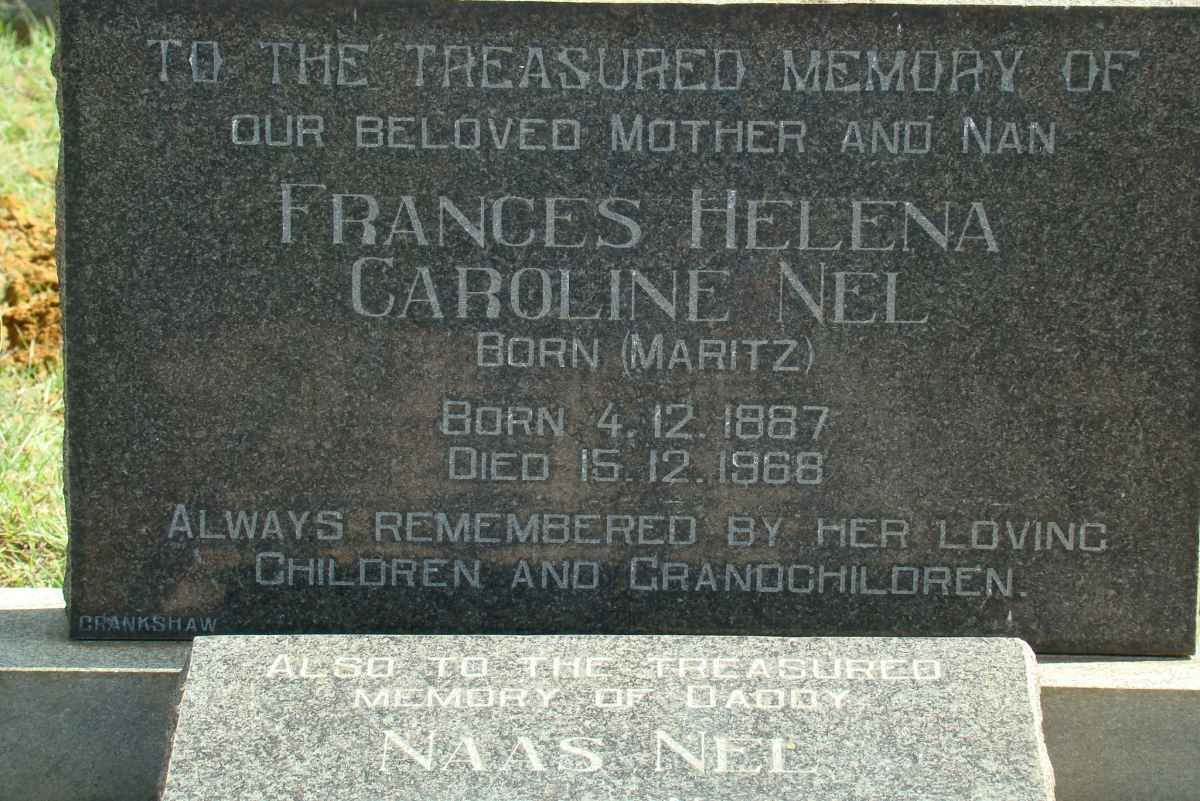 NEL Naas &amp; Frances Helena Caroline MARITZ 1887-1968