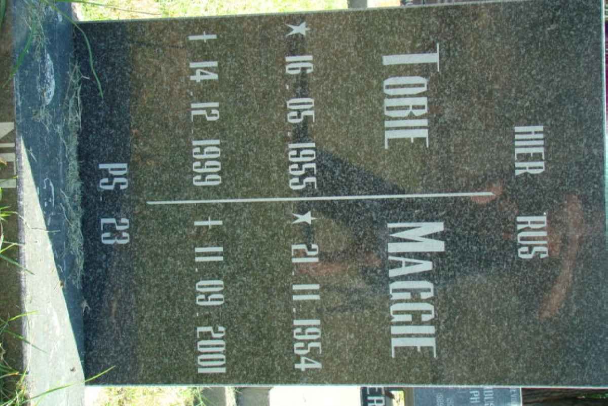NEL Tobie 1955-1999 &amp; Margie 1954-2001