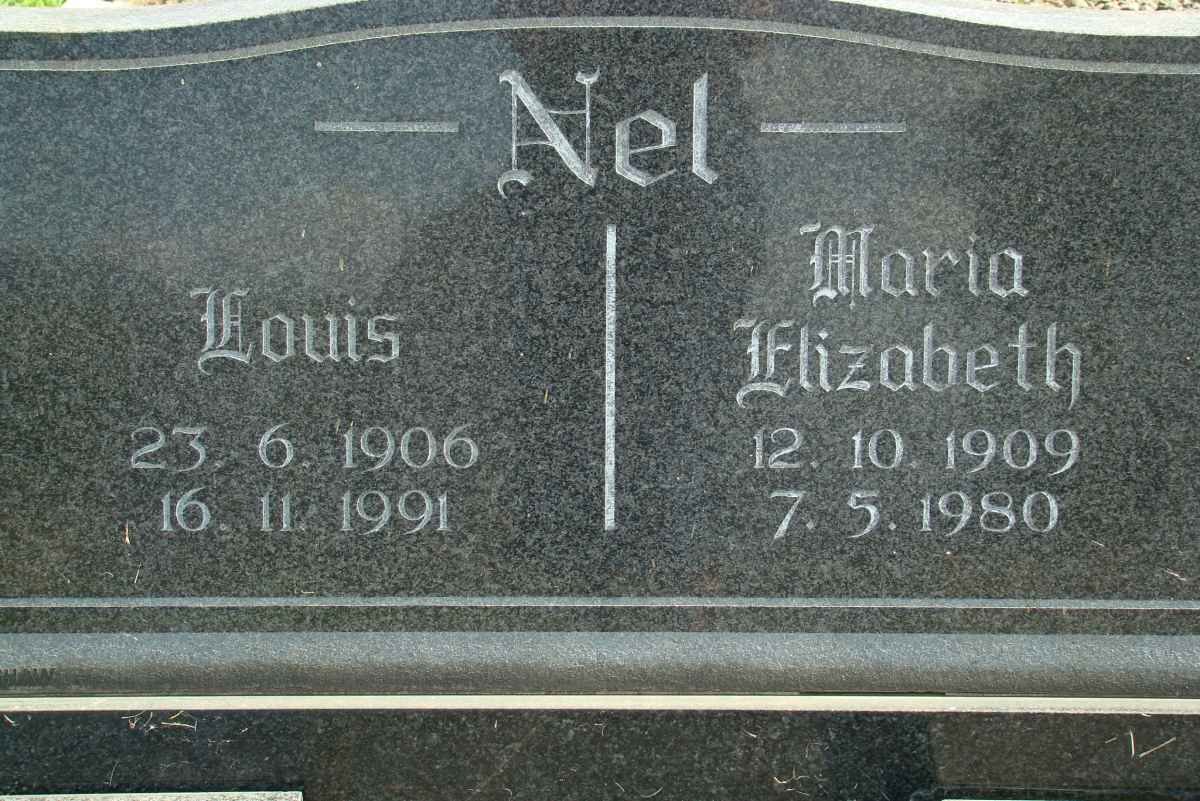 NEL Louis 1906-1991 &amp; Maria Elizabeth 1909-1980