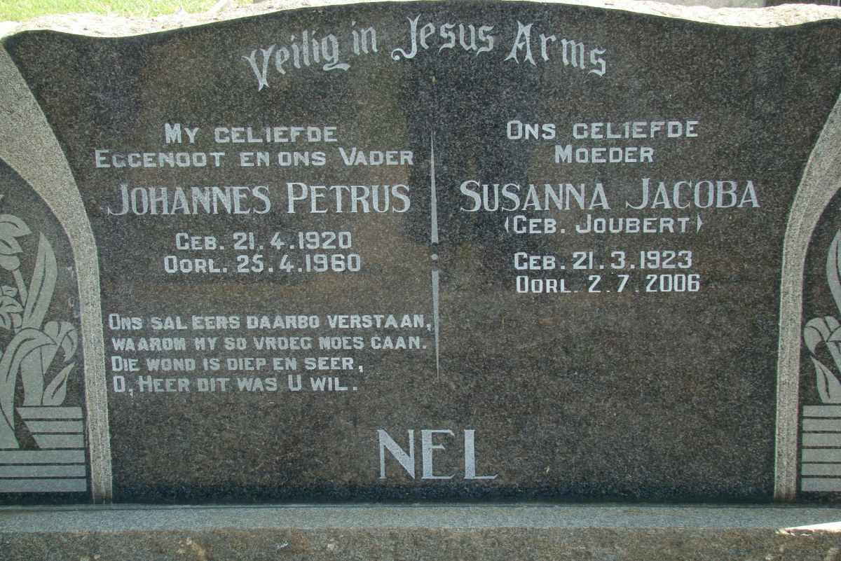 NEL Johannes Petrus 1920-1960 &amp; Susanna Jacoba JOUBERT 1923-2003