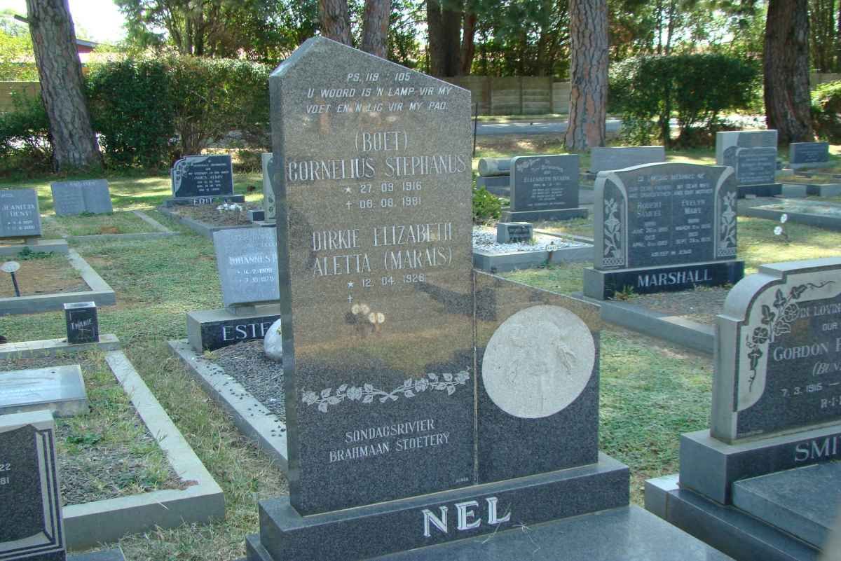 NEL Cornelius Stephanus 1916-1981 &amp; Dirkie Elizabeth Aletta MARAIS 1928-