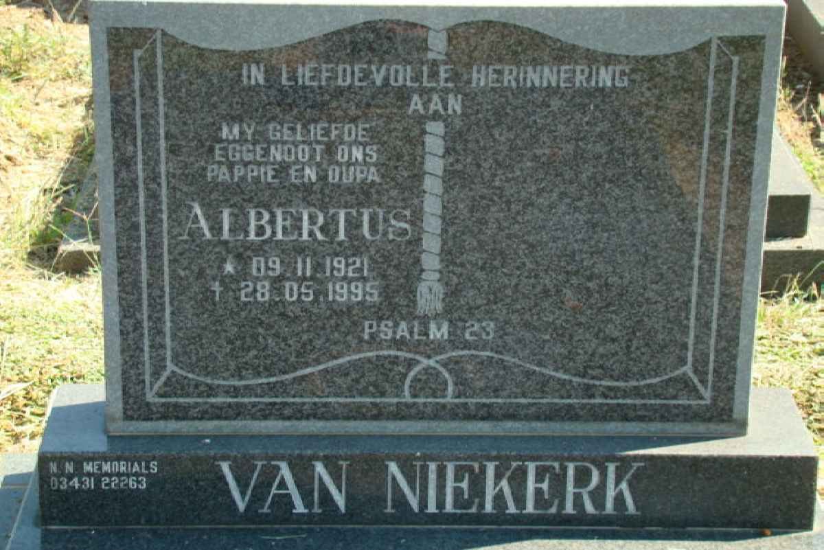 NIEKERK Albertus, van 1921-1995