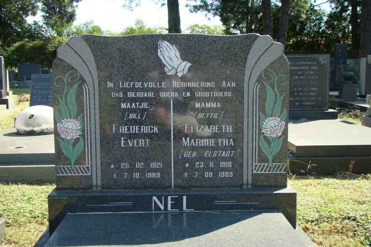 NEL Frederick Evert 1921-1989 &amp; Elizabeth Margretha ELSTADT 1916-1989