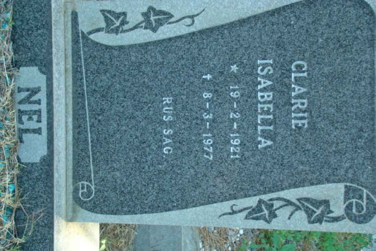 NEL Clarie Isabella 1921-1977