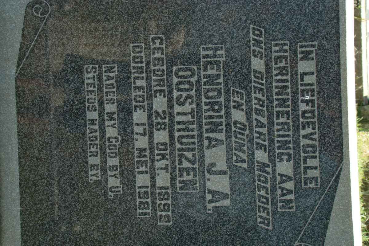 OOSTHUIZEN Hendrina J.A. 1899-1981