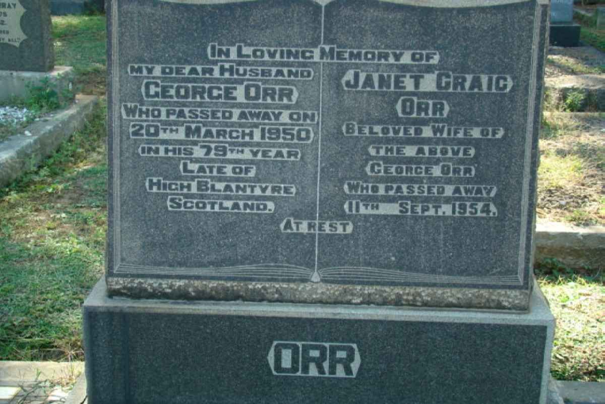 ORR George -1950 &amp; Janet Craig -1954
