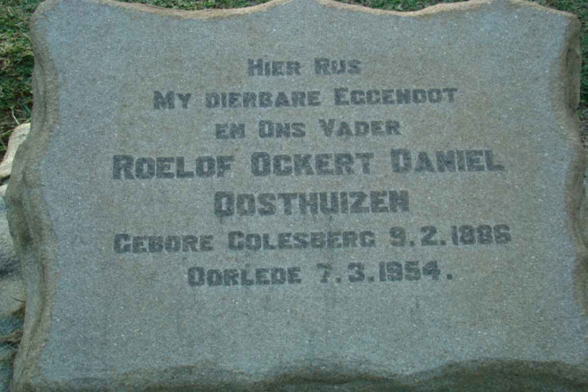OOSTHUIZEN Roelof Ockert Daniel 1886-1954