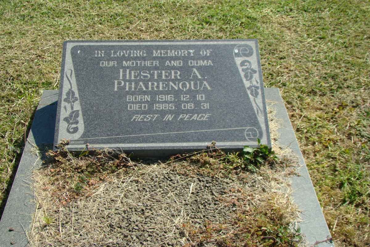 PHARENQUA Hester A. 1916-1985