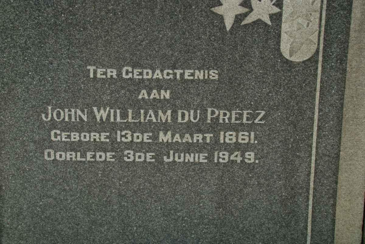 PREEZ John William, du 1861-1949