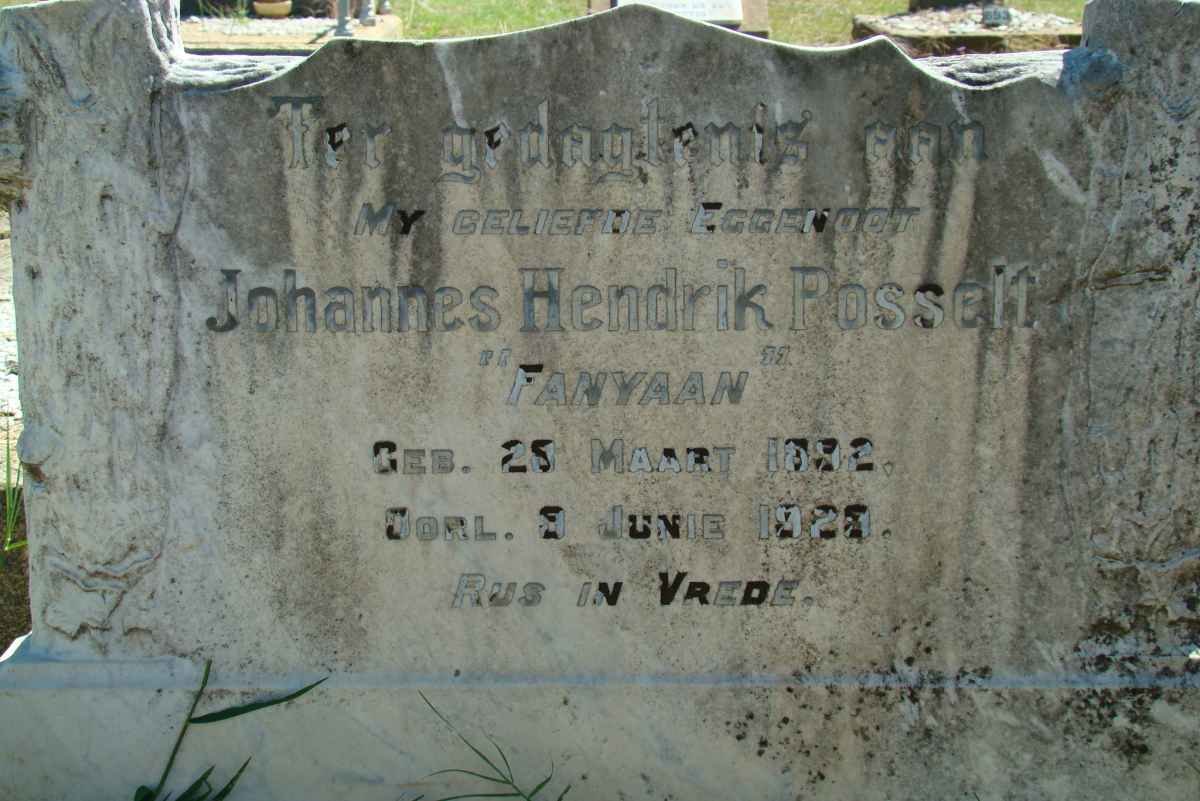 POSSELT Johannes Hendrik 1892-1929
