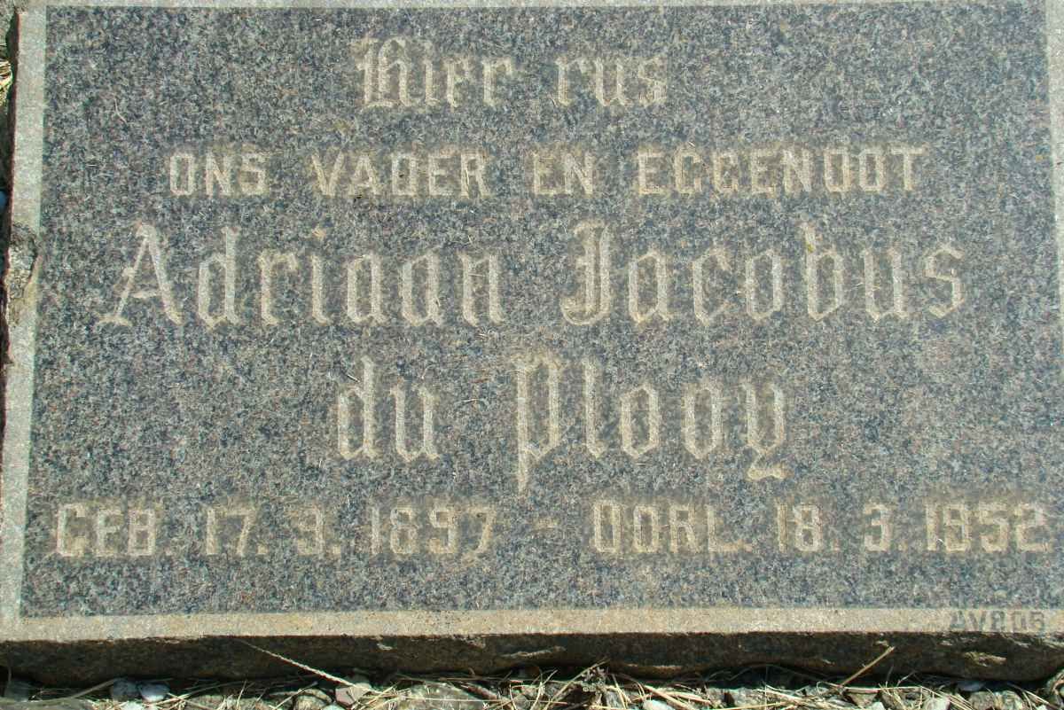PLOOY Adriaan Jacobus, du 1897-1952