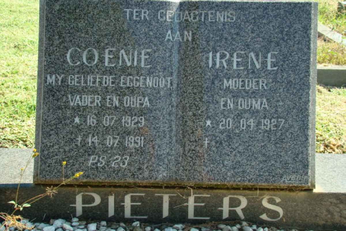 PIETERS Coenie 1929-1991 &amp; Irene 1927-
