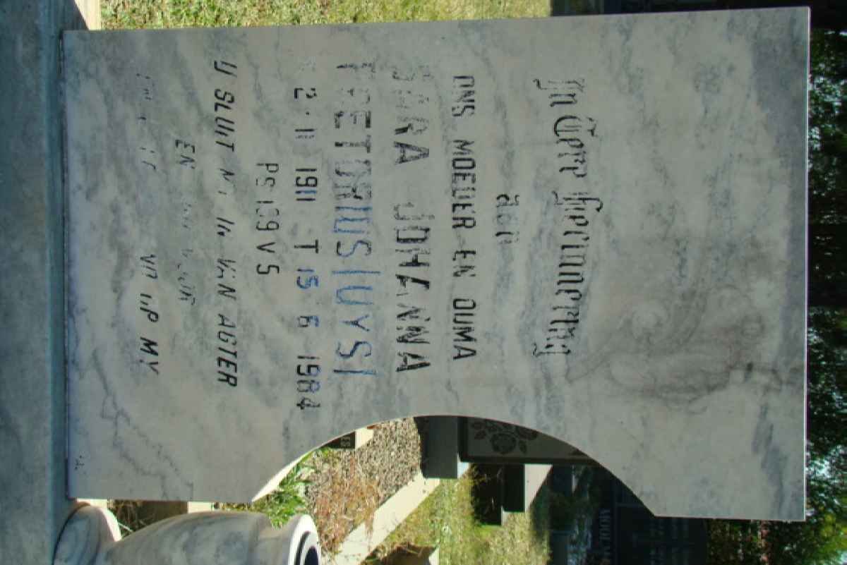 PRETORIUS Sara Johanna nee UYS 1911-1984