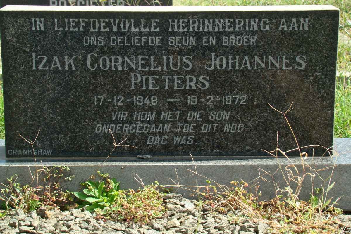 PIETERS Izak Cornelius Johannes 1948-1972