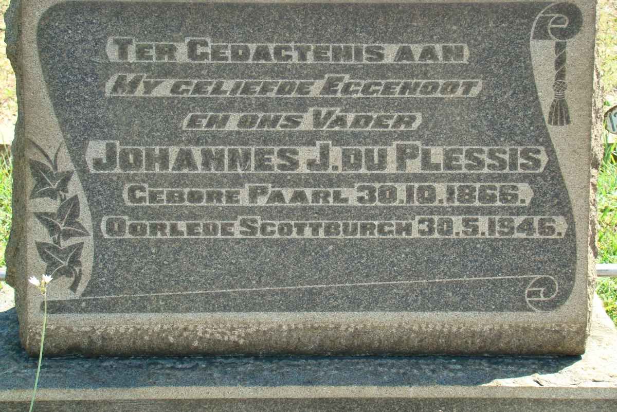 PLESSIS Johannes J., du 1866-1946