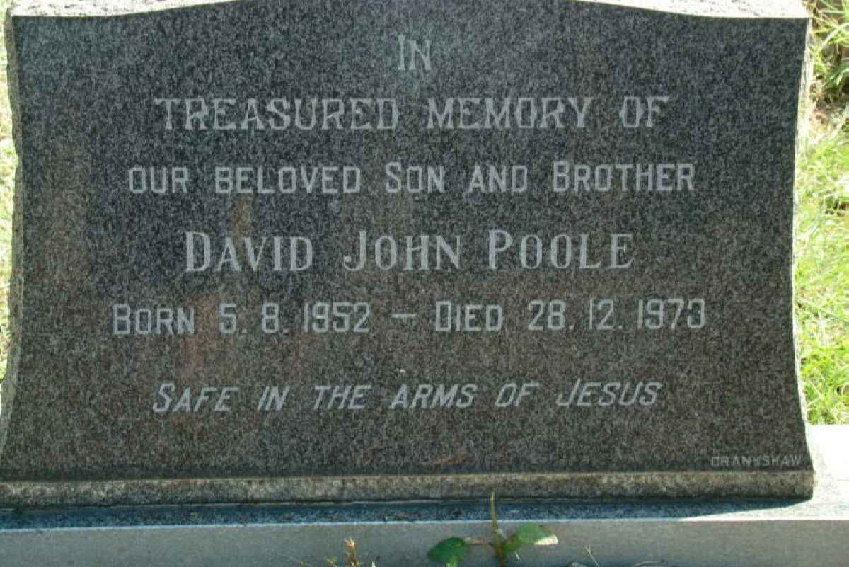 POOLE David John 1952-1973