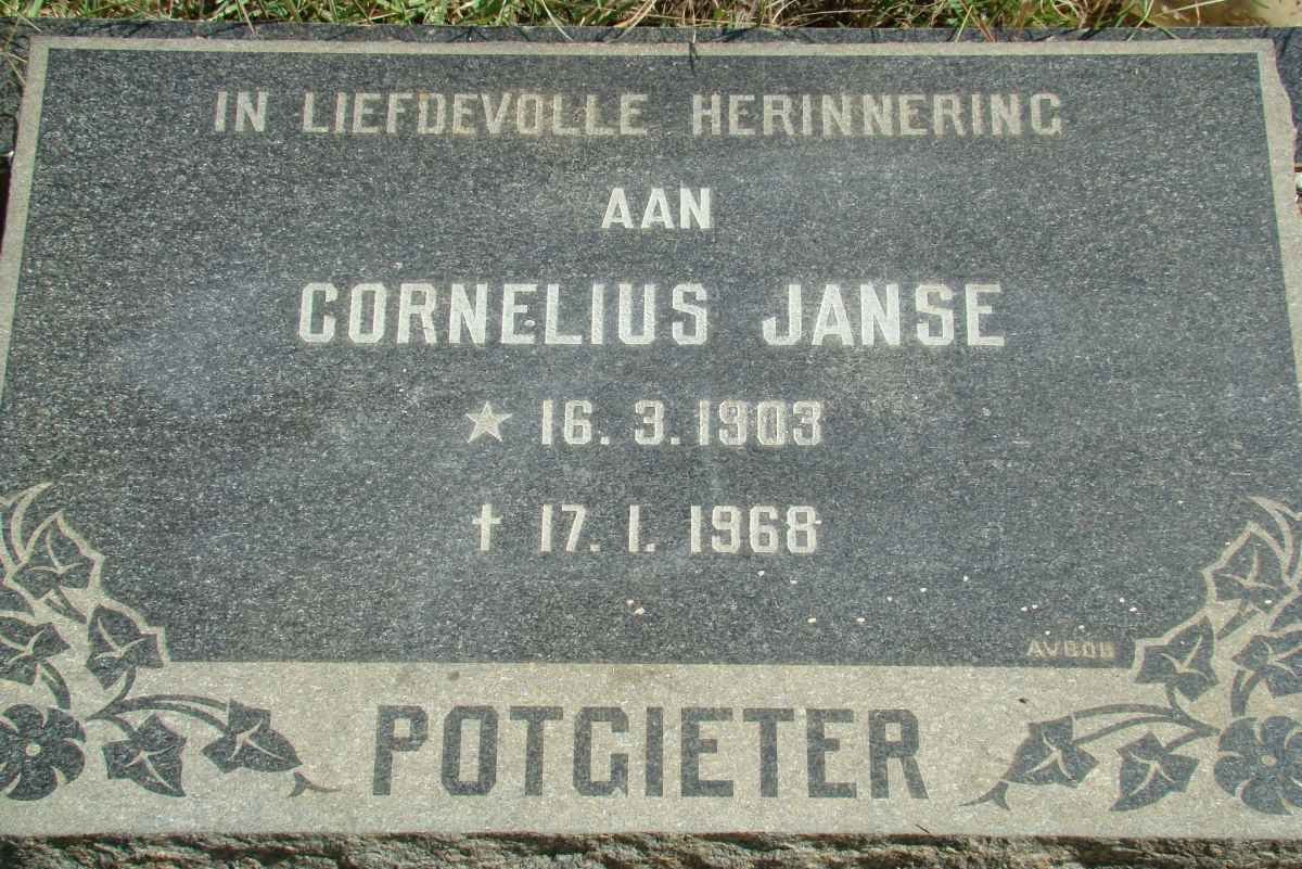 POTGIETER Cornelius Janse 1903-1968