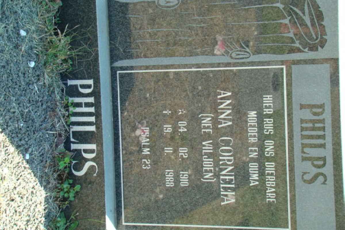 PHILIPS Anna Cornelia nee VILJOEN 1910-1988