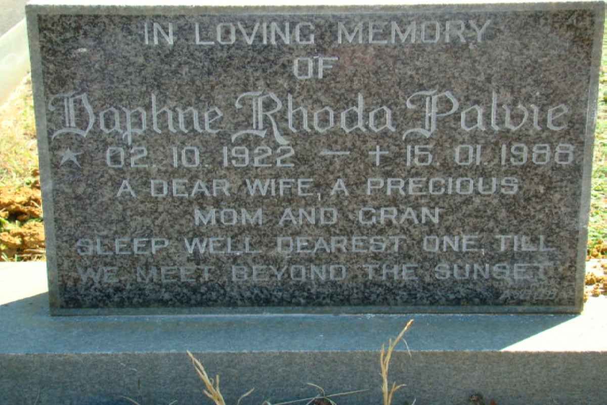 PALVIE Daphne Rhoda 1922-1988