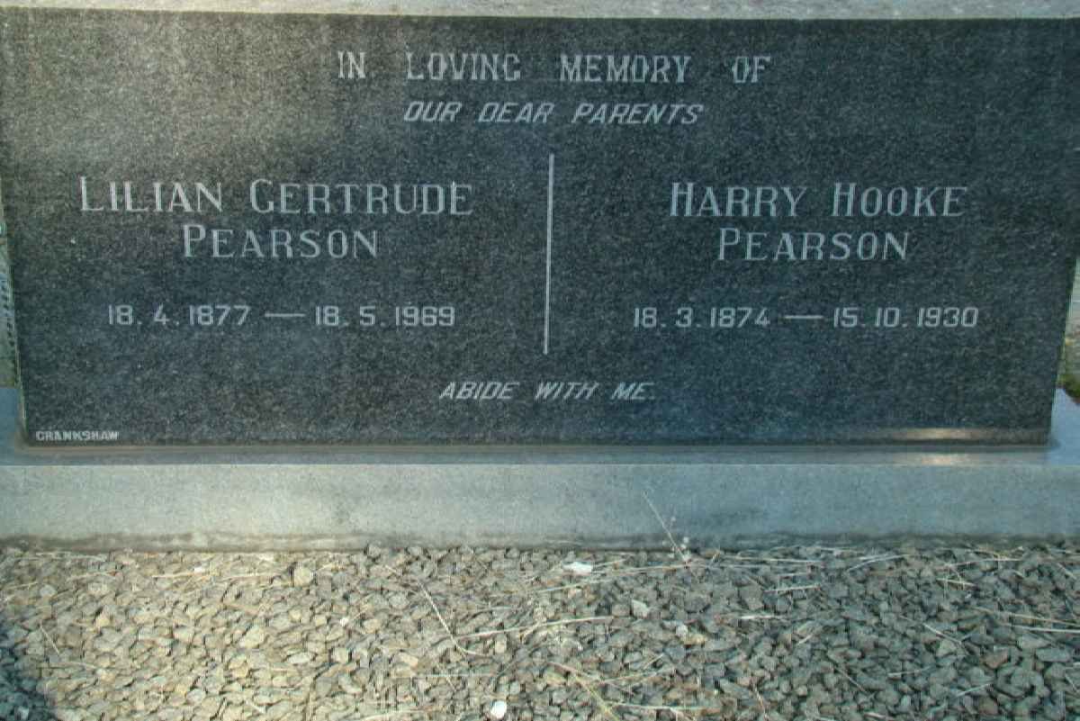 PEARSON Harry Cooke 1874-1930 &amp; Lilian Gertrude 1877-1969