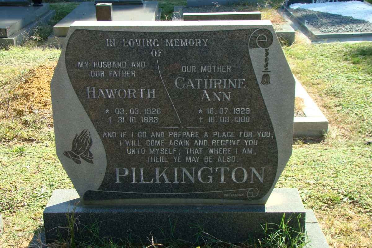 PILKINGTON Haworth 1926-1983 &amp; Cathrine Ann 1929-1988