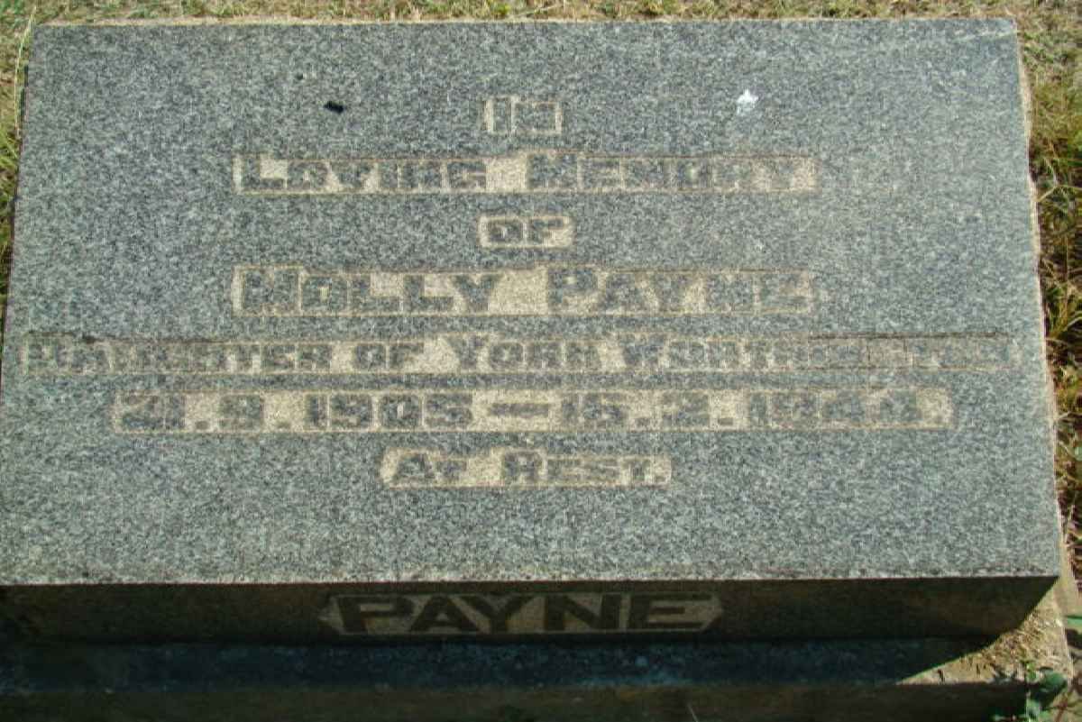 PAYNE Molly nee WORTHINGTON 1905-1944