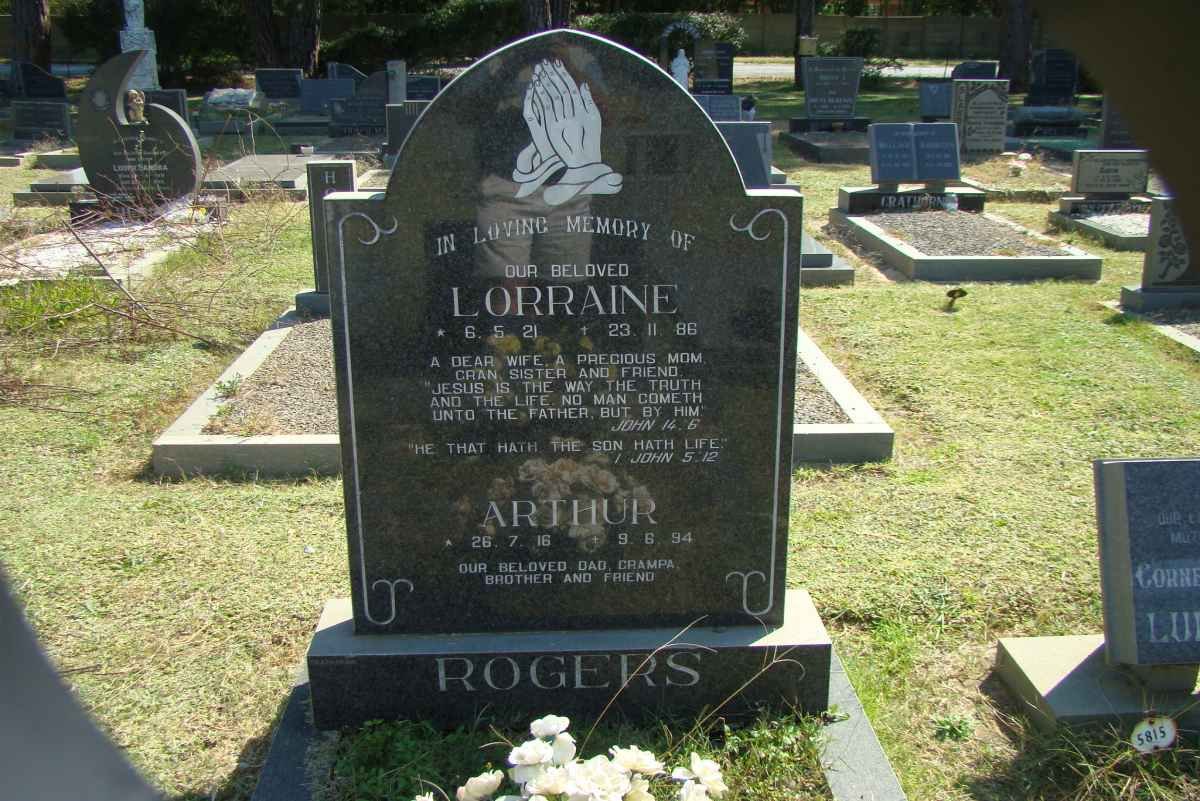 ROGERS Arthur 1916-1994 &amp; Lorraine 1921-1986