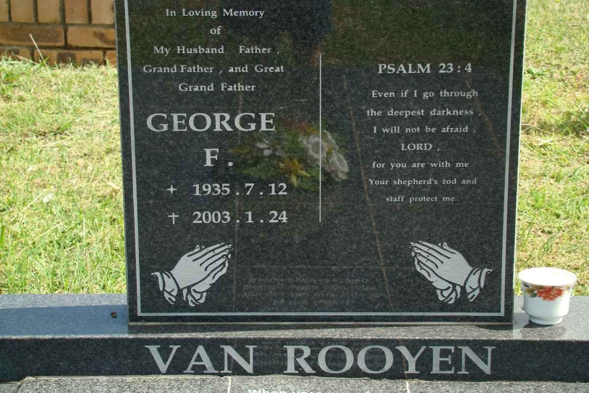 ROOYEN George F., van 1935-2003