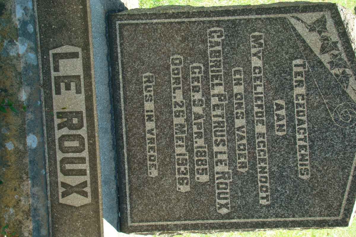 ROUX Gabriel Petrus, le 1885-1936