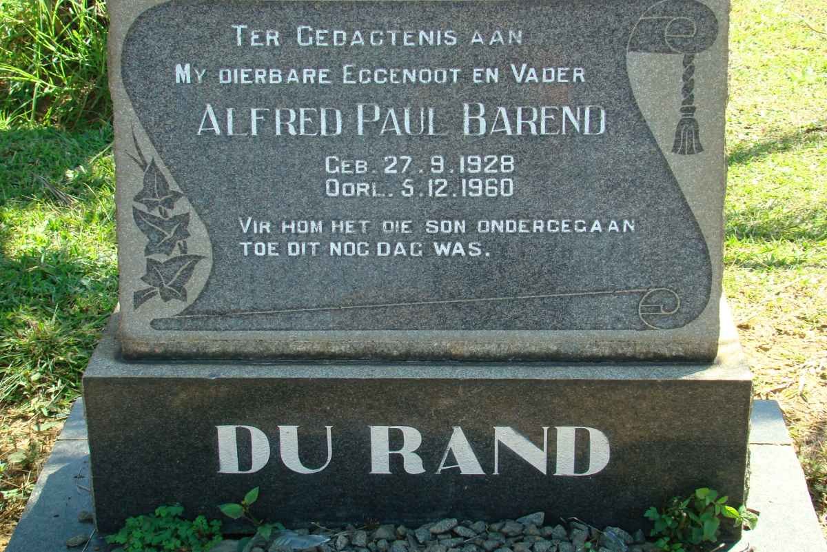 RAND Alfred Paul Barend, du 1928-1960