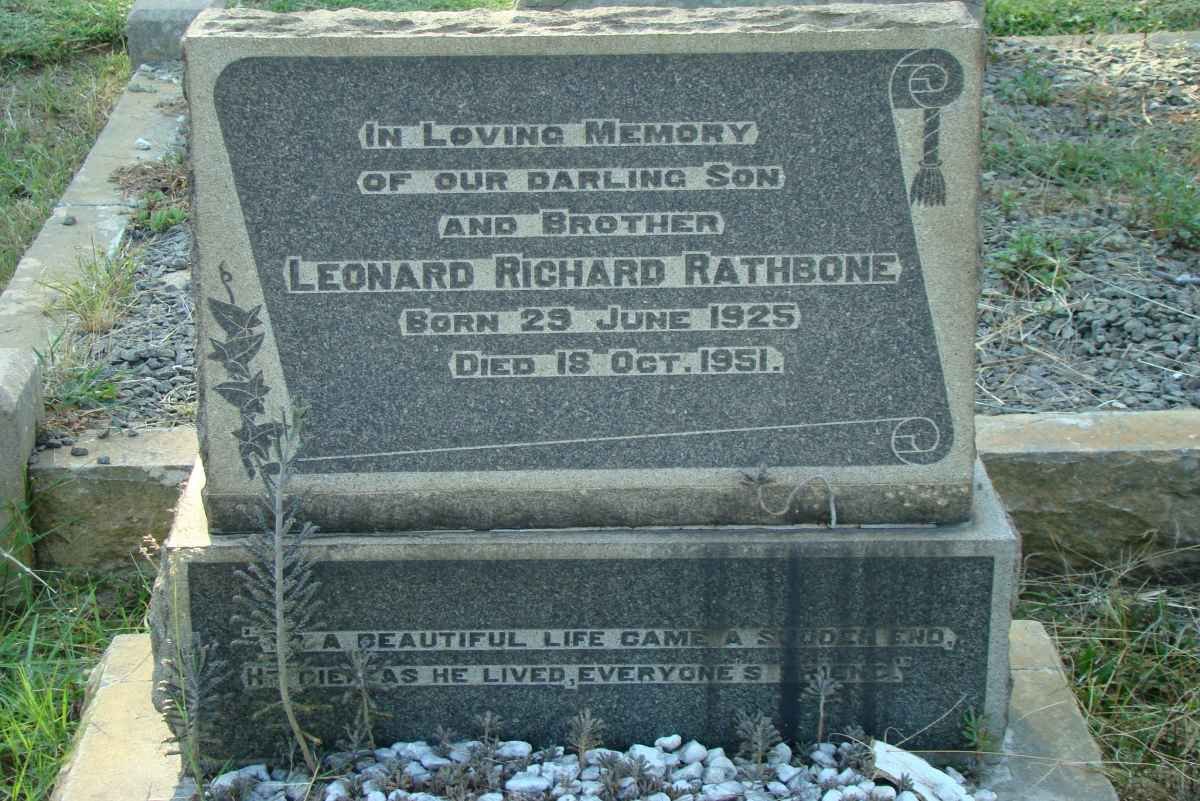 RATHBONE Leonard Richard 1925-1951